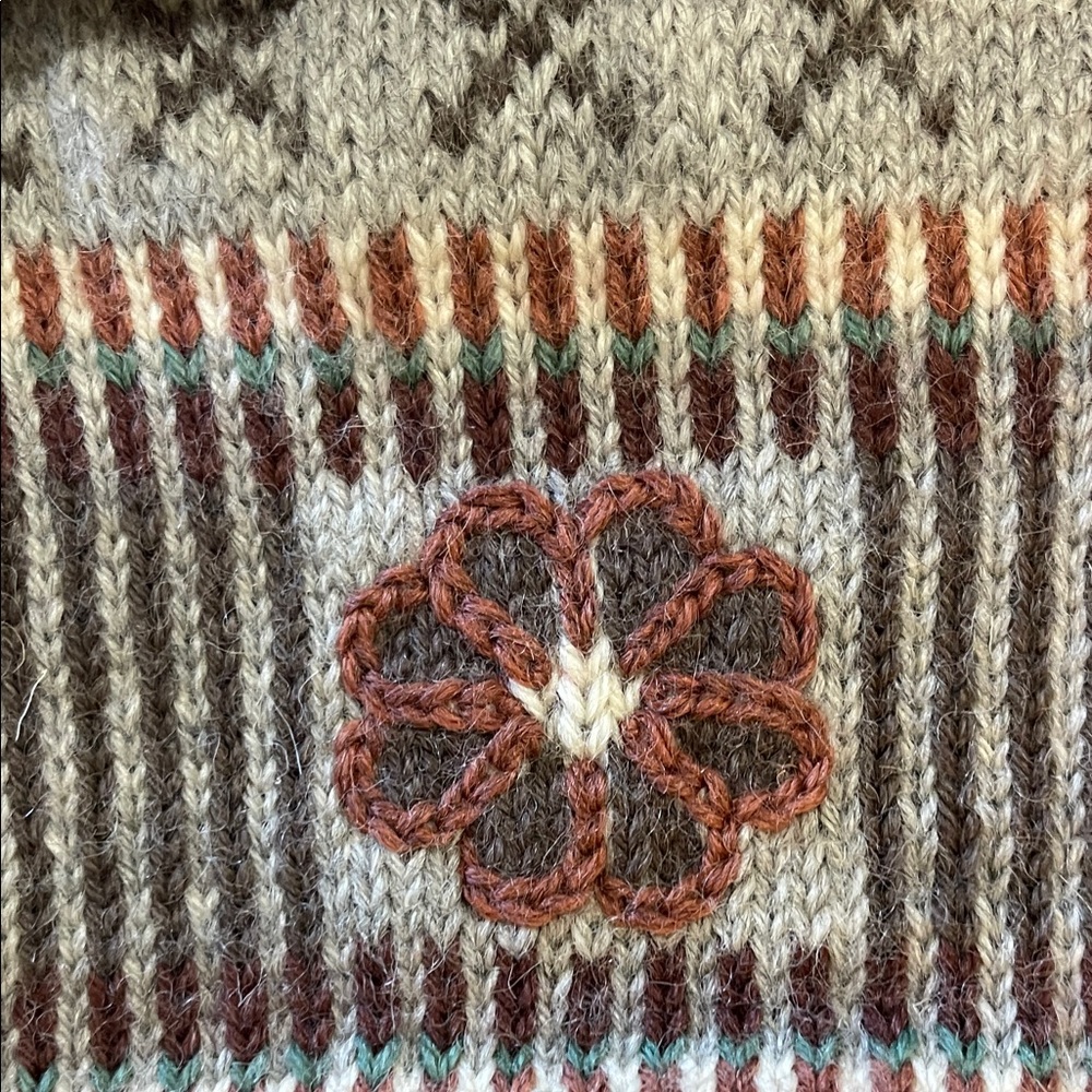 Dale of Norway Vintage Nordic Pattern Cardigan Sweater - Rust & Brown Tones NWT - Picture 4 of 13
